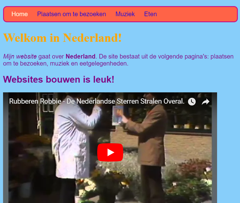 Beginner HTML/CSS website maken
